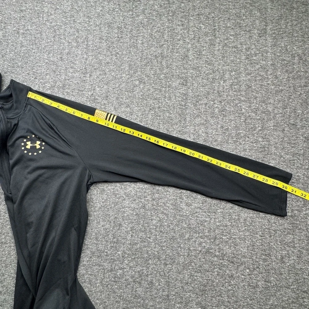 Under Armour Tactical Pullover Mens‎ Large Black 1/4 Zip HeatGear Flag Stars USA